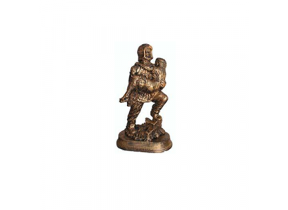 Sculpture Pompier Sauve Enfant Figure Héros Statue Imitation Cuivre 25cm Décoration